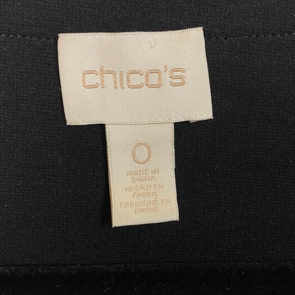 Chico's Black Mesh Open Front Longline Blazer Cardigan Sweater Size Small - Picture 4 of 6